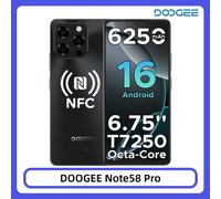 Doogee Smartphone Note58 Pro 6,75" HD+ 8GB/256GB 6250mAh NFC Android 15 Or