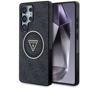 Smartphone Guess - GUHMS25LHG4PRTGK - Coque MagSafe 4G Glitter Triangle tons pour Samsung Galaxy S25 Ultra Noir