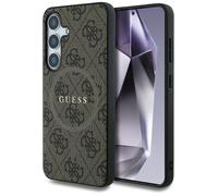Smartphone Guess - GUHMS25SG4GFRW - Etui Cuir 4G Anneau Coloré Logo Classique MagSafe Samsung Galaxy S25 Rouge