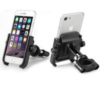 Smartphone Holder For Motorcycle Bike Bicycle Handlebar 360° Adjustable Aluminium Motorcycle Portable Gps Navigator Universal (Black)
