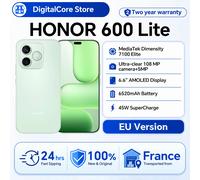 Honor Smartphone 600 Lite - 8 Go/256 Go Dual SIM 5G - AMOLED 6,6" 120 Hz - Gris