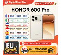 Smartphone HONOR 600 Pro 5G Version UE Snapdragon 8 Elite Écran AMOLED 6,57 pouces 6400 mAh 80 W SuperCharge 50 W sans fil 12 Go + 512 Go 200 MP IA Ultra Night Design unibody en métal eSIM Bouton IA O