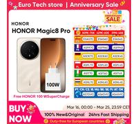 HONOR Magic8 Pro Téléphone portable 5G, caméra de nuit 200 MP AI, caméra selfie 50 MP AI, batterie 6270 mAh, 12 Go de RAM 512 Go, IP68, IP69 et IP69K, résistance à l'eau et à la poussière, double SIM