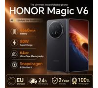 Smartphone Pliable HONOR Magic V6 Version UE 5G - Snapdragon 8 Elite - 512Go ROM 16Go RAM - Batterie 6660mAh - Rouge
