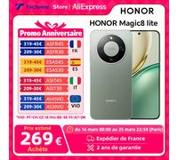 Smartphone HONOR Magic8 lite 5G 8Go Ram 256Go Noir Écran 6.79” AMOLED 7500 mAh Charge filaire 66w