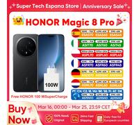 Smartphone HONOR Magic8 Pro 5G Version Globale Snapdragon 8 Elite Gen 5 200MP Ultra Night Telephoto OIS 6270mAh 100W SuperCharge 80W Wireless 6.71"OLED NFC Sky Cyan