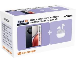 Smartphone HONOR Pack Magic 8 Lite 5G 256Go + Honor Choice Earbuds X7i Blanc