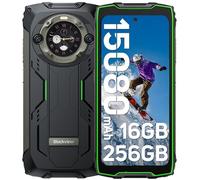 Smartphone Incassable Blackview BV9300 Pro 24Go+256Go 15080mAh(33W) 6.7+écran secondaire 1.32 64MP+32MP Android 13 NFC 100LM -Vert Vert