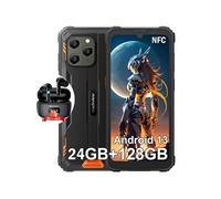 Smartphone Incassable BV5300 Plus Android 13 6,1 128 Go 6580mAh NFC Orange avec Blackview Airbuds 8