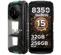 Smartphone Incassable DOOGEE Fire 3 Max - 32Go+256Go - 8350mAh 5.5” HD+ Telephone Incassable Android 15 - 48MP+8MP - NFC- Vert