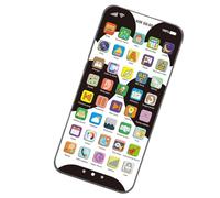 Smartphone jouet pour enfants, modèle de téléphone portable imaginaire, téléphone simulé d'éducation précoce - 10 000 + fonctions activent le jouet interactif du téléphone rechargeable pour le voyage