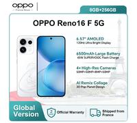 Smartphone OPPO Reno16 F 5G 8Go Ram 256Go Blanc Pop Écran 6.57"" Grand-angle 50 MP Planète Pop Design 3D ColorOS 16 6500 mAh