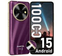 Smartphone OUKITEL C59 Android 15, 10 000 mAh, 16 Go + 128 Go, écran HD+ 6,88 pouces, sans carte SIM, lampe torche 120 lumens, 13 MP + 5 MP, double SIM 4G, lecteur d'empreintes digitales, OTG et recon