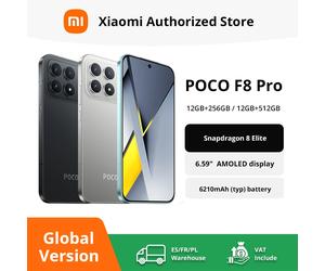 Smartphone POCO F8 Pro 5G Version Globale Snapdragon ® 8 Elite Écran AMOLED HyperRGB 6,59 pouces 120 Hz 6210 mAh NFC Black