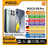 Smartphone POCO F8 Pro 5G, version mondiale, processeur Snapdragon. ® 8 Elite 6,59' Écran AMOLED soignant la vue 6210mAh 100W HyperCharge IP68 NFC 12GB 256GB Titanium Silver