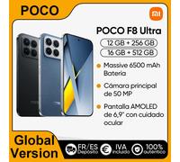 Smartphone POCO F8 Ultra 5G Version mondiale Snapdragon ® 8 Elite Gen 5 Écran AMOLED pour le soin des yeux 6,9" 6500 mAh 100 W HyperCharge NFC I 12GB 256GB Black