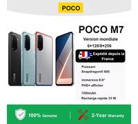 Smartphone POCO M7 4G Version Globale Écran 144Hz Batterie 7000mAh Snapdragon ® 685 33W Charge rapide silver