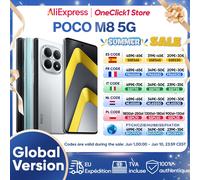 Smartphone POCO M8 5G Version Globale Snapdragon ® Plateforme 6 Gen 3, écran AMOLED Flow de 6,77 pouces, batterie de 5520 mAh, appareil photo principal de 50 MP, NFC 8GB 512GB Black
