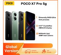 Smartphone POCO X7 Pro 5G, écran AMOLED 120Hz, charge 90W, 256 Go, 6000 mAh, téléphone portable pas cher avec appareil photo 108MP + livraison rapide avec UE Green