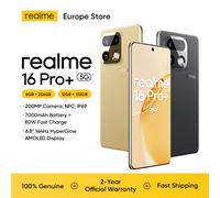 Smartphone realme 16 Pro Plus 5G, écran AMOLED incurvé 6,8 pouces, batterie 7000 mAh, NFC, appareil photo 200 MP OIS, IP69, charge rapide 80 W, double SIM, 144 Hz, IA avancée 16PROPLUS-12G+512G Grey