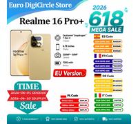 Smartphone realme 16 Pro Plus 5G Version Globale Snapdragon 7 Gen 4 Appareil Photo 200MP Batterie 7000mAh Écran AMOLED Courbé 6.8'' 144Hz 12GB+512GB Master Gold