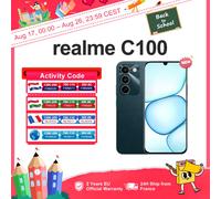 Smartphone realme C100 5G, batterie Titan 6600 mAh, (18+6) Go de RAM + 256 Go, écran 144 Hz, résistance militaire, charge 45 W, appareil photo IA 50 MP, double SIM Android 16, design Blooming Violet