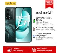 Smartphone realme C71 4G version globale, batterie 6300 mAh, charge rapide 45 W, écran 6,67 pouces 120 Hz, appareil photo IA 50 MP, UNISOC T7250, 6 Go vert