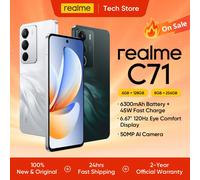 Smartphone realme C71, 6 Go + 128 Go, version globale, batterie 6300 mAh, charge rapide 45 W, design léger et design lumineux White 6GB + 128GB