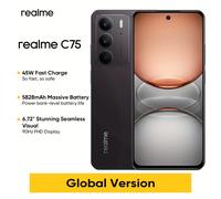 Smartphone realme C75 4G Version Européenne Processeur Helio G92 Max Batterie 5828 mAh Écran FHD 90 Hz Appareil photo IA 50 MP Charge 45 W NFC 8G+256G Black