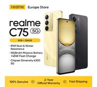 Smartphone realme C75 5G Version Globale, Batterie Massif 5828mAh, Charge Rapide 45W, Smartphone Android 14, 50MP Or