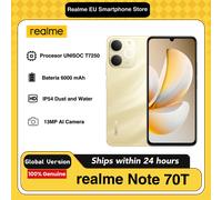 Smartphone realme Note 70T 4G 4GB+64/128/256GB, écran 6,75 pouces, écran 90Hz, batterie 6000mAh, appareil photo 32MP, processeur octa-core puissant Black