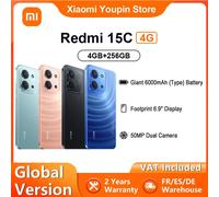 Smartphone Redmi 15C version globale, écran 6,9 pouces, charge rapide 33W, batterie 6000mAh, 120Hz, USB Type-C, enregistrement vidéo 1920 x 1080px, NFC Twilight Orange