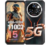 OUKITEL WP55 Pro 5G Smartphone Incassable - Android 15, 48Go+512Go Telephone Portable Incassable 108MP+32MP Vision Nocturne 120Hz 6.6"" 2.4K FHD+ 11000mAh+33W IP68/IP69K Dual SIM/NFC/OTG-2025 Orange