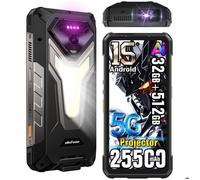 Smartphone Robuste 5G Ulefone Armor 34 Pro 32Go+512Go 6,95"" Telephone Portable Incassable Projecteur Android 15 Double SIM/NFC Noir