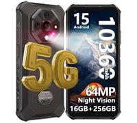 Smartphone Robuste 5G Ulefone Armor X16 Pro 16Go+256Go Écran 6.56"" 10360mAh Telephone Portable Incassable Android 15 64MP/NFC Noir