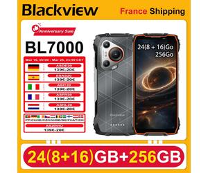 Smartphone robuste Blackview BL7000 5G AI (sans prise EU) Android 15, 24 (8 + 16) Go, 256 Go, écran 6,78 pouces, 120 Hz, batterie 7 500 mAh, 33 W, NFC vert