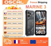 Smartphone robuste Blackview OSCAL MARINE 3 Android 16 24 Go (8+16) + 256 Go, écran HD 6,56 pouces, batterie 5000 mAh, cadre fin 10,77 mm, processeur MTK Helio G81 Octa-core with EU Charger (18W)