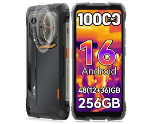Smartphone robuste Blackview OSCAL PILOT 6, Android 16, 10000mAh, 27W, 48 Go (12+36) Go de RAM, 256 Go de ROM, MTK G100, écran 6,78 pouces, téléphone mobile NFC noir