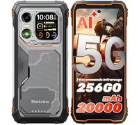 5G Téléphone Portable Incassable Blackview XPLORE 1, 20000mAh Smartphone Android 15, 6.78" 12Go+256Go 64MP NFC Dual SIM GPS - Orange