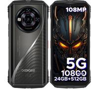 Smartphone Robuste DOOGEE S118 PRO 5G WIFI 6.6"" FHD+ 120Hz 24Go+512Go Android 14 Batterie 10800mAh 108MP NFC Dual SIM - Argent