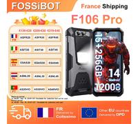 Smartphone robuste FOSSiBOT F106 Pro, 15 Go (8+7) de RAM / 256 Go de ROM, 12000 mAh, Android 14, 6,58 pouces, 48 MP, Helio G85, double SIM 4G noir