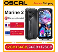 Smartphone robuste OSCAL Marine 2 [sans chargeur UE] 24(8+16)GB+128GB/12(4+8)GB+64GB 11000mAh 6.56'' 8MP+16MP Android 15 NFC/GPS Orange