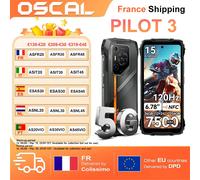 Smartphone robuste OSCAL PILOT 3 [sans chargeur UE] 36 Go (12 + 24) + 256 Go Android 15 6,78" 7500 mAh 50 MP + 32 MP + 20 MP 120 Hz 33 W NFC Add Watch W50 Pro