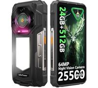 Smartphone Robuste Ulefone Armor 33 24Go+512Go 6,95"" FHD+ 25500mAh Telephone Portable Incassable Android 15 1100LM 64MP NFC Noir