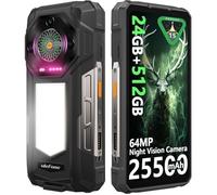Smartphone Robuste Ulefone Armor 33 6,95"" FHD+ 25500mAh 24Go+512Go 64MP Telephone Portable Incassable Android 15 Double SIM NFC Noir