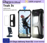 Smartphone robuste Unihertz Tank 3S 8849 avec projecteur, 24/32 Go, 256/512 Go, Dimensity 8200, téléphone portable 15600 mAh, 66 W noir