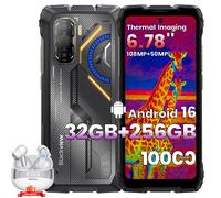 Smartphone Robustes Blackview ROCK 3 Téléphone Portable Incassable,Android 16,6.78"",32Go+256Go,Noir,Avec Hibuds6 Écouteurs-Blanc