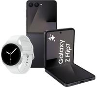 Smartphone SAMSUNG Pack ZFlip7 Noir 256Go + Galaxy Watch 8 40mmBT Blanc