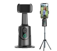 Smartphone Stabilizer - AI Tracking Gimbal | Phone Gimbal with Face Recognition | 360° Rotation, Auto Follow, Gesture Control, App-Free, for Live Streaming Vlogging 3-Axis Stabilization