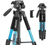 Smartphone Tripod, 140 cm Tripod, Travel Camera with Phone Holder and Carry Bag for DSLR DV Camera Smartphone (Blue)